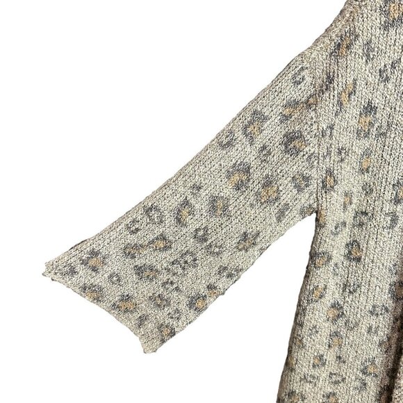 Cupcakes & Cashmere Cardigan Sweater Animal Print Knit Open Front Size S - Picture 4 of 7
